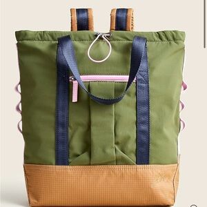 J. Crew Olive and Tan Backpack